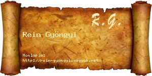 Rein Gyöngyi névjegykártya